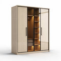 Armoire en bois avec portes en verre et étagères intégrées 200 x 100 x 220cm