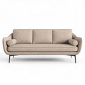 Canapé trois places en tissu beige avec accoudoirs rembourrés 190 x 85 x 80cm
