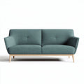 Canapé deux places en tissu vert 180 x 85 x 75cm avec structure en bois