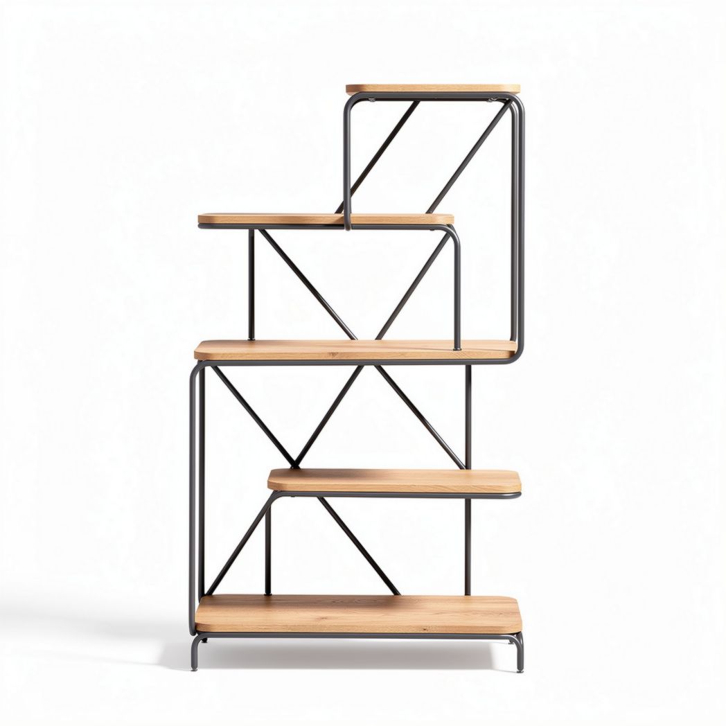 Étagère en bois et métal pour rangement intérieur dimensions 120 x 40 x 140cm